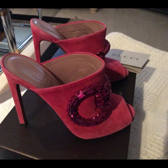 Gucci Shoes - Gucci Maxime Chrystal Horsebit Mules
